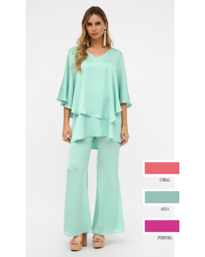 CONJUNTO PANTALON BLUSON LISO CAPAS