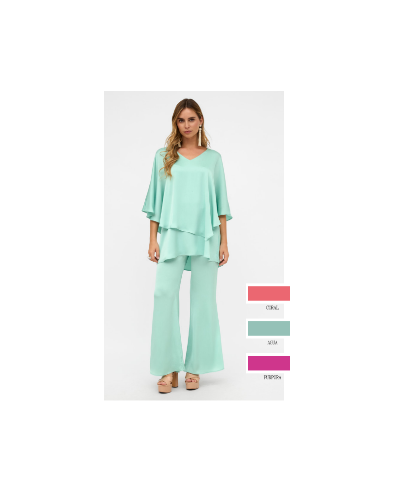 CONJUNTO PANTALON BLUSON LISO CAPAS